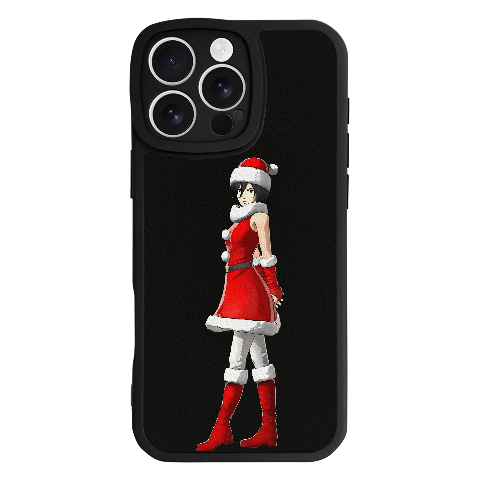 （画像用） 進撃の巨人 ミカサ·アッカーマン Attack on Titan Mikasa Ackerman 【iPhone 16シリーズ対応】シリコンスマホケース（レザー調） 材質：シリコン